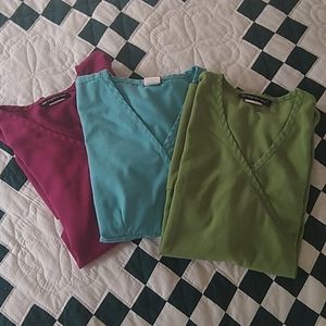 Scrub shirts size small -lot of 3